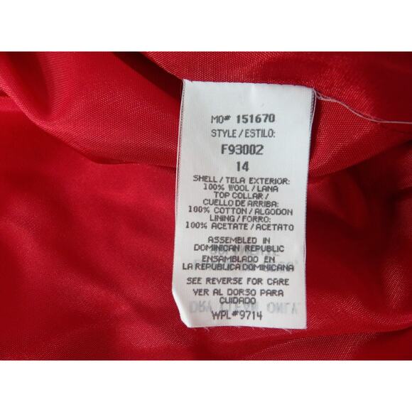 Sag Harbor Sz 14 Red Blazer Pure Wool Velvet Collar Vintage Festive Holiday 90s - Picture 12 of 13